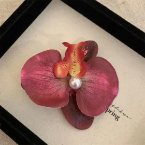 Pince à cheveux en tissu fleur orchidée papillon Style coréen orchidée fleur épingle à cheveux Style bohème femme cheveux accessoires fille pince à cheveux
