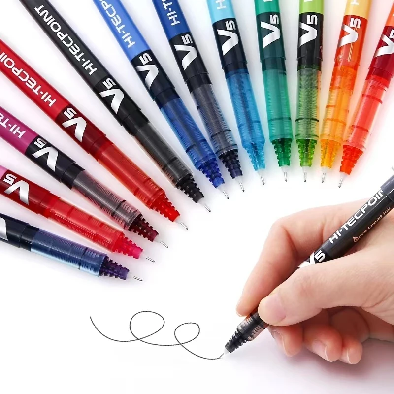 stylo à bille roulante à encre liquide pure extra fine, stylos gel pilot v5, pointe illac, 12 couleurs assorties, pointe haute patch, 0.5mm, japon stylo à bille roulante à encre liquide pure extra fine, stylos gel pilot v5, pointe illac, 12 couleurs assorties, pointe haute patch, 0.5mm, japon