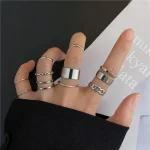 JoFinger Quail Rings for Women and Men, Minimalist Ring Set, Wide Ring, Gold Document and Silver, Personality Jewelry, Punk, 10 Pcs per Set JoFinger Quail Rings for Women and Men, Minimalist Ring Set, Wide Ring, Gold Document and Silver, Personality Jewelry, Punk, 10 Pcs per Set
