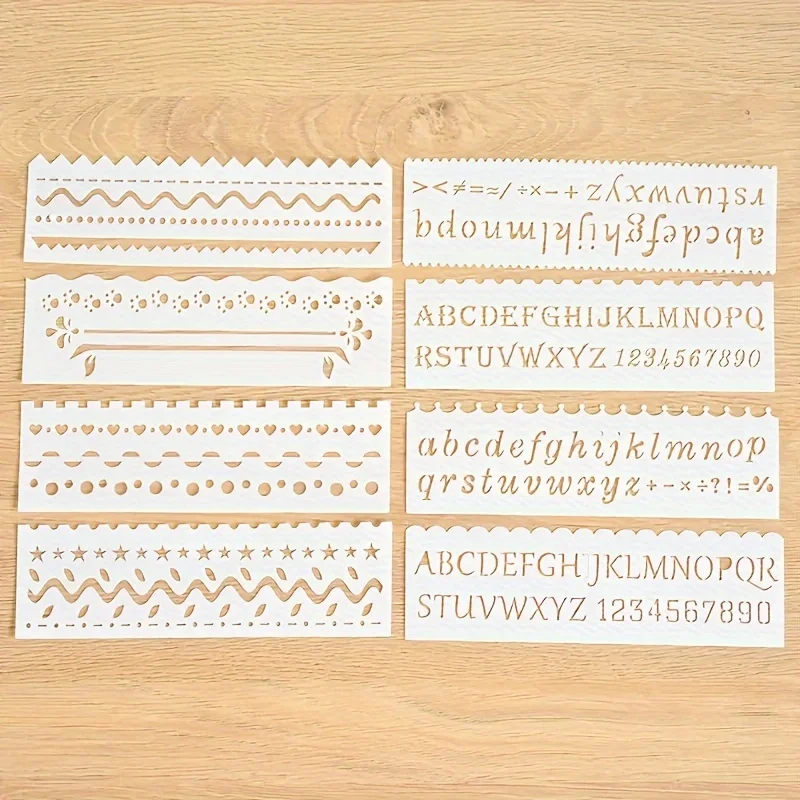 pochoirs pour peinture, scrapbook, coloriage, gaufrage, modèle de carte décorative, lettres de l'alphabet, bricolage, 8 pièces/ensemble pochoirs pour peinture, scrapbook, coloriage, gaufrage, modèle de carte décorative, lettres de l'alphabet, bricolage, 8 pièces/ensemble