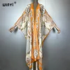 winyi bohème kimono lâche cardigan tenues de plage femme couvrir robe de soirée longue vers le bas manteau maxi robe de luxe vêtements de plage