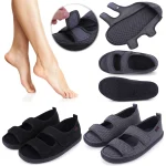 Sandales pour diabétiques, crochet et boucle réglables, sandales de marche d&rsquo;été, pieds larges, chaussures gonflées pour personnes âgées, gonflement des pieds sensibles