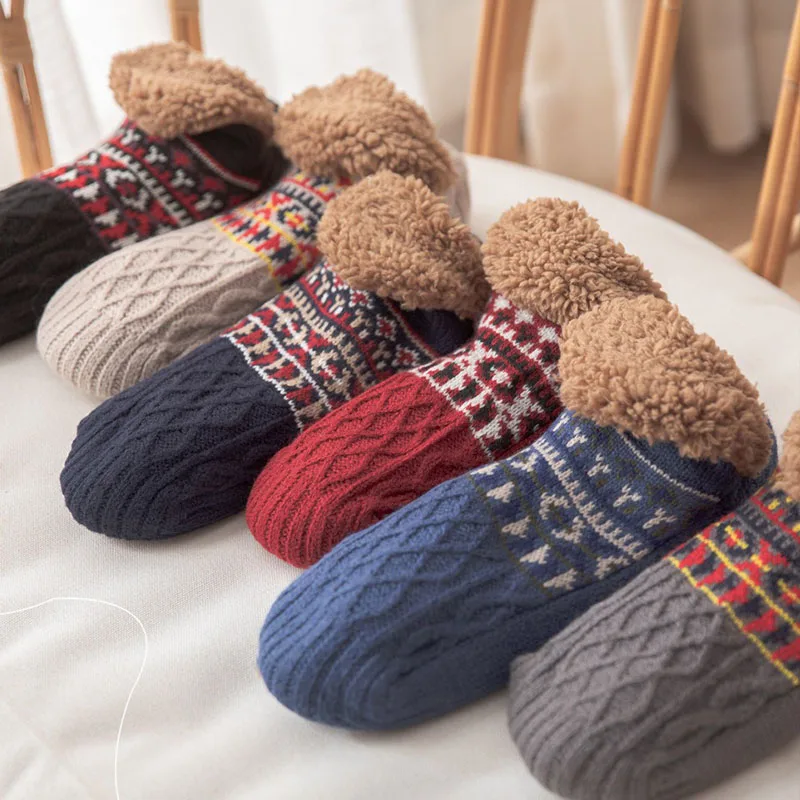 Chaussettes de sol chaudes pour hommes et femmes, chaussettes de neige, tapis de sommeil, pantoufles, chaussettes de Yoga antidérapantes, automne et hiver, 2024 Chaussettes de sol chaudes pour hommes et femmes, chaussettes de neige, tapis de sommeil, pantoufles, chaussettes de Yoga antidérapantes, automne et hiver, 2024