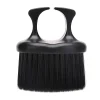 duster de cou à anneau noir pour barbier, brosse à cheveux amples, brosse de coupe de cheveux, brosse de nettoyage de cheveux douce, outils de coiffure