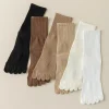 sokken – chaussettes à orteils en coton pour hommes, avec cinq doigts, à compression solide, en tricot, chaud, pour le sport et les voyages