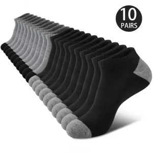 10 paires de chaussettes confortables et respirantes, absorbant la sueur, anti-odeur, coupe basse, couleur unie, adaptées aux activités de plein air