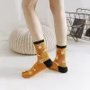 chaussettes à deux doigts en coton respirant unisexe, tongs de kimono japonais, chaussette fendue, motif de dessin animé, chaussette tabi, 1 paire