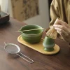 ensemble matcha de voyage 5 pièces, bol en grès japonais au design compact et portable, fouet à 100 broches, kit matcha pour cérémonie du thé en plein air