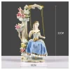 décoration artisanale en céramique de style européen, balançoire de palais, ornement pour femmes occidentales