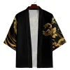 kimono japonais pour hommes et femmes, chemise imprimée dragon démon, vêtements cardigan harajuku pour hommes et femmes, kimono traditionnel haori