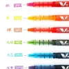stylo à bille roulante à encre liquide pure extra fine, stylos gel pilot v5, pointe illac, 12 couleurs assorties, pointe haute patch, 0.5mm, japon