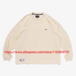 T-shirt à manches longues pour hommes et femmes, Streetwear japonais, DESCENDANT, tissu gaufré respirant, Logo brodé T-shirt à manches longues pour hommes et femmes, Streetwear japonais, DESCENDANT, tissu gaufré respirant, Logo brodé