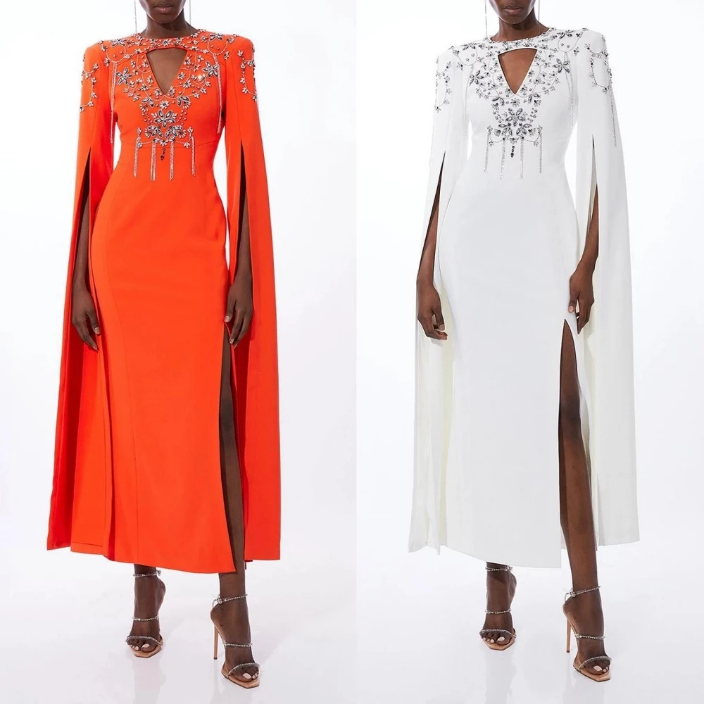 Robe de Soirée Formelle Personnalisée de Style Moderne, Col Rond, Ligne A, Perles, Glands, sur Mesure, pour Vinc, Bal Robe de Soirée Formelle Personnalisée de Style Moderne, Col Rond, Ligne A, Perles, Glands, sur Mesure, pour Vinc, Bal