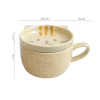 chat de dessin animé japonais avec couvercle, tasse à café, tasse de petit déjeuner mignonne, tasse à café créative, tasse à lait, tasse d'eau pour couple avec couvercle
