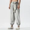 pantalon kimono japonais décontracté, ample, harajuku, vêtements traditionnels asiatiques pour hommes, costume sarouel brodé de style yukata