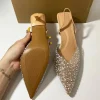 sandales à talons hauts transparents et pointus pour femme, chaussures Élégantes à la mode avec décoration de perles, Été 2025