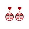 Boucles d&rsquo;oreilles chat porte-bonheur pour filles, bijoux à la mode pour femmes, boucles d&rsquo;oreilles à nœud chinois, Style chinois