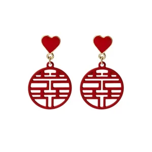 Boucles d&rsquo;oreilles chat porte-bonheur pour filles, bijoux à la mode pour femmes, boucles d&rsquo;oreilles à nœud chinois, Style chinois