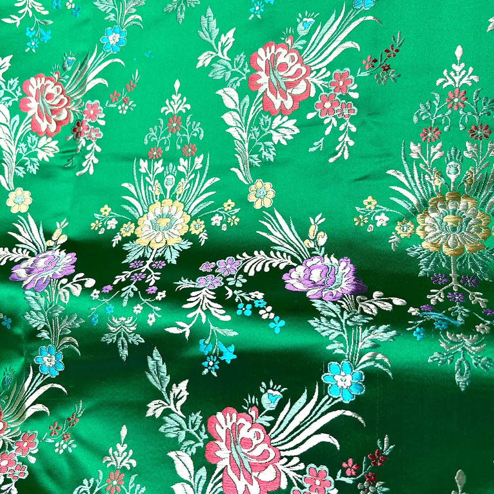 tissu damassé jacquard brocart à motifs de fleurs, bricolage pour la couture de robe chinoise, kimono, pyjama, matériaux de costume pour enfants tissu damassé jacquard brocart à motifs de fleurs, bricolage pour la couture de robe chinoise, kimono, pyjama, matériaux de costume pour enfants
