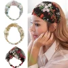 femmes à large bord lavage du visage coréen broderie dentelle bandeau de cheveux coiffure cheveux accessoires turban bandeau