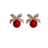 boucles d'oreilles en strass scintillants pour femmes, bijoux de luxe légers, à la mode, cadeaux d'anniversaire de mariage