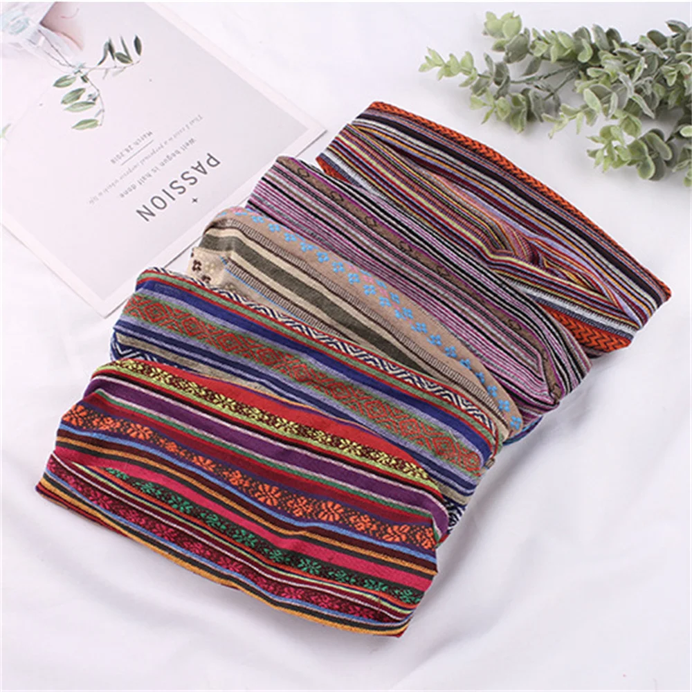 bohême tissu bandeaux élastiques pour femmes filles turban vintage fleur tête enveloppement bandes de cheveux femme chapeaux bohême tissu bandeaux élastiques pour femmes filles turban vintage fleur tête enveloppement bandes de cheveux femme chapeaux