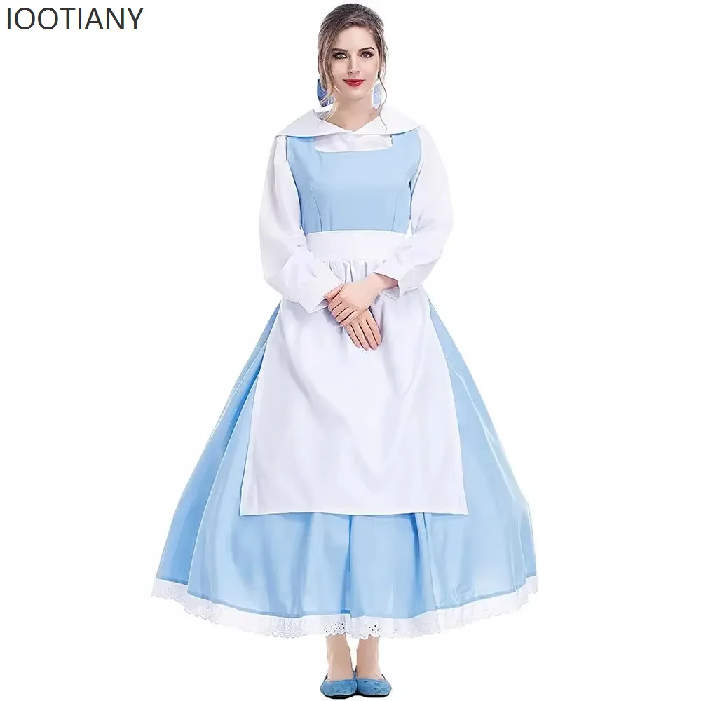 costume de demoiselle d'honneur anime bleu et blanc pour femmes, déesse de jeu de rôle, costume doux et élégant, tenue de fête de carnaval pourim, robe pour femmes costume de demoiselle d'honneur anime bleu et blanc pour femmes, déesse de jeu de rôle, costume doux et élégant, tenue de fête de carnaval pourim, robe pour femmes