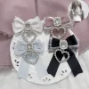 Pinces à cheveux gothiques japonaises Harajuku, 1 paire, Lolita, sous-culture Y2K, nœud en dentelle de perles, épingle à cheveux, Double bord queue de cheval Pinces à cheveux gothiques japonaises Harajuku, 1 paire, Lolita, sous-culture Y2K, nœud en dentelle de perles, épingle à cheveux, Double bord queue de cheval