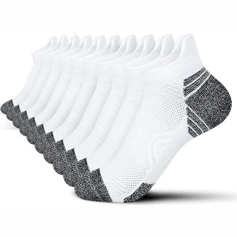 5 paires de chaussettes de cheville athlétiques de performance pour hommes et femmes, support de cheville, coupe basse, languette souple, chaussettes de compression pour course à pied marathon 5 paires de chaussettes de cheville athlétiques de performance pour hommes et femmes, support de cheville, coupe basse, languette souple, chaussettes de compression pour course à pied marathon