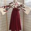 Kimono Sakura pour filles, style japonais, imprimé floral, vintage, robe pour femmes financièrement, camélia, amour, costume Haori, vêtements asiatiques