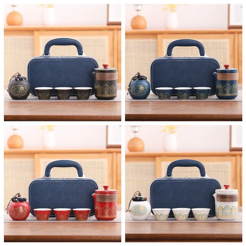service à thé de voyage en céramique avec boîte de protection avec boîte, coffret cadeau de thé portable en porcelaine de style chinois, service à thé service à thé de voyage en céramique avec boîte de protection avec boîte, coffret cadeau de thé portable en porcelaine de style chinois, service à thé