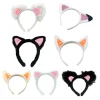 bandeau de sauna en fourrure pour chaton, oreilles d'animaux en peluche, bandeau de dessin animé pour le maquillage, le lavage du visage, le costume, les accessoires pour cheveux