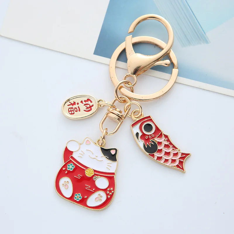 porte clés porte bonheur chat koi pour femme, breloques en émail à l'huile de poisson, porte clés jokey jocar, cadeau bijoux pour enfant, nouvelle mode porte clés porte bonheur chat koi pour femme, breloques en émail à l'huile de poisson, porte clés jokey jocar, cadeau bijoux pour enfant, nouvelle mode