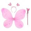 ailes de papillon pour filles, princesse, cadeaux de fête, ailes de fée pour enfants, déguisement de jeu de rôle, costume d'ange, bandeau, ailes, cadeau