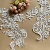 dentelle brodée blanche de riz de contour de fil d'argent de modèle européen, matériaux de patch de robe de mariage de bricolage, combinaison d'ab, nouveau, 2024