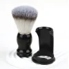 pinceau à raser en poils de sanglier et manche en bois | kit de toilettage pour hommes, outil de mousse de barbier, nettoyage du visage pour le savon de rasage