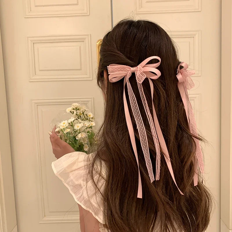 pince à cheveux en dentelle coréenne pour femmes et filles, épingles à cheveux à long ruban, barrettes, bandeau de sauna, accessoires pour cheveux, bijoux de mariage, tendance, 2 6 pièces pince à cheveux en dentelle coréenne pour femmes et filles, épingles à cheveux à long ruban, barrettes, bandeau de sauna, accessoires pour cheveux, bijoux de mariage, tendance, 2 6 pièces