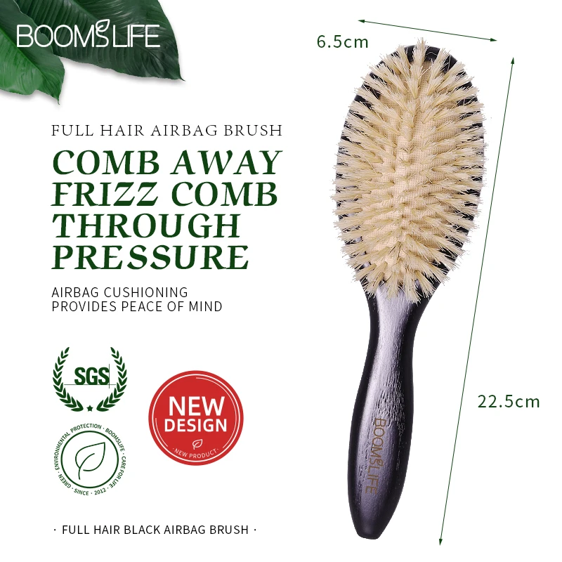 brosse à cheveux en poils de sanglier doux pour femmes, peigne de massage du cuir chevelu, manche en bois de chêne américain, outil de soins pour cheveux longs et bouclés brosse à cheveux en poils de sanglier doux pour femmes, peigne de massage du cuir chevelu, manche en bois de chêne américain, outil de soins pour cheveux longs et bouclés