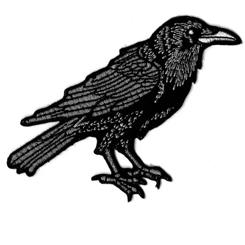 Écusson de corbeau brodé à repasser, décoration de vêtements Écusson de corbeau brodé à repasser, décoration de vêtements