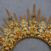 bandeau de halo doré, couronne de marraine du soleil, diadème, couvre chef gothique vierge marie, déesse féerique, accessoires de cheveux