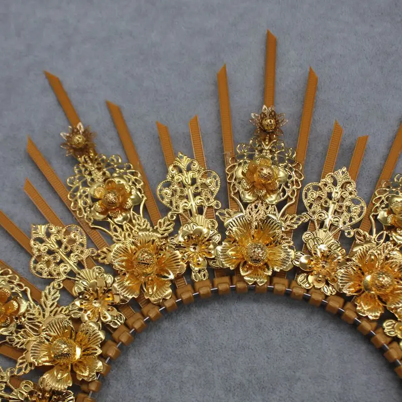bandeau de halo doré, couronne de marraine du soleil, diadème, couvre chef gothique vierge marie, déesse féerique, accessoires de cheveux bandeau de halo doré, couronne de marraine du soleil, diadème, couvre chef gothique vierge marie, déesse féerique, accessoires de cheveux