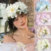 guirlande de mariée style bohémien, ornements de cheveux doux, cerceau de fleurs, couvre chef réglable, coiffure de vacances en bord de mer