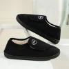 chaussures de maison en cuir suédé pour hommes, pantoufles coordonnantes, confortables, chaudes, peluche, intérieur, extérieur, pieds enflés diabétiques