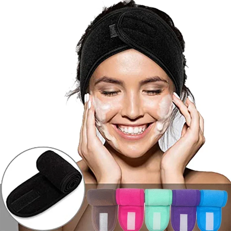 bandeau réglable pour femmes, large bandeau pour spa, yoga, bain, douche, maquillage, lavage du visage, cosmétique, éponge douce, accessoires pour cheveux bandeau réglable pour femmes, large bandeau pour spa, yoga, bain, douche, maquillage, lavage du visage, cosmétique, éponge douce, accessoires pour cheveux