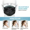 masques faciaux jetables noirs, 100 pièces, masques de protection anti poussière respirants à 3 couches pour le travail de voyage quotidien, accessoire de soins du visage
