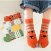 3-12T mignon garçons filles deux orteils Tabi chaussettes enfants fendu pouce orteil chaussettes enfants dessin animé animaux imprimé pur coton chaussettes courtes