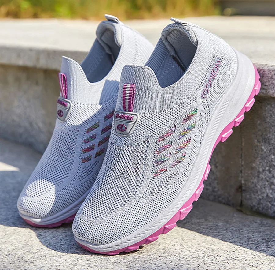 Taoinvention-Chaussures de marche respirantes sans dentelle pour femmes, baskets à semelle souple, confortables, de sport, tennis, nouvelle collection été 2023 Taoinvention-Chaussures de marche respirantes sans dentelle pour femmes, baskets à semelle souple, confortables, de sport, tennis, nouvelle collection été 2023