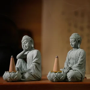 Décorations d’aromathérapie pour la maison, nouveaux ornements chinois pour salon, thé Zen, artisanat de bureau, petite sculpture de bouddha assise Décorations d’aromathérapie pour la maison, nouveaux ornements chinois pour salon, thé Zen, artisanat de bureau, petite sculpture de bouddha assise