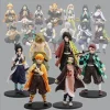 ensemble de figurines d'action demon slayer kimetsu no yaiba, kamado tanjirou agatsuma zenitsu nezuko, jouets modèles de guerrier en pvc
