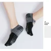 3 paires de chaussettes de yoga pour femmes, chaussettes d'hiver à cinq doigts, dos nu, antidérapantes, poignée en silicone, coton, pilate, course à pied, danse